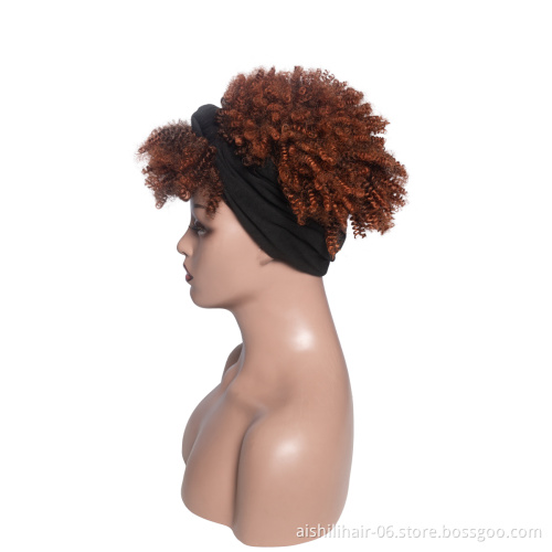 Aishili wholesale wig with headband attached Afro curly headband wigs for black women